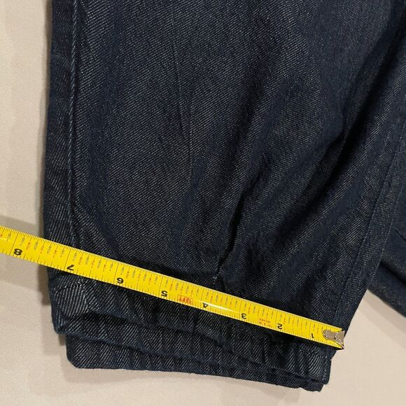 ~~ANTHROPOLOGIE Pilcro Porto 31 Pleated High Rise Tapered Jeans Dark Blue Pocket - Picture 13 of 16